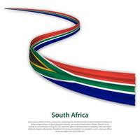 Waving ribbon or banner with flag of South Africa vector