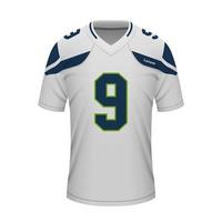Realistic football away jersey Seattle, shirt template vector