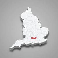 Berkshire county location within England 3d map vector