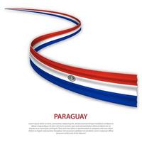 cinta ondeante o pancarta con bandera de paraguay vector