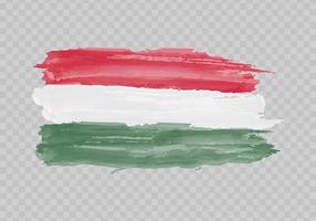 Watercolor painting flag of Hungary vector