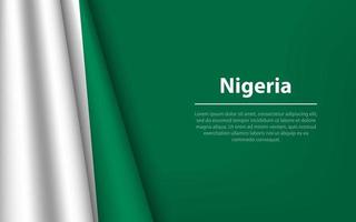 Wave flag of Nigeria with copyspace background. vector