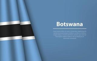 ola bandera de Botswana con copyspace antecedentes. vector