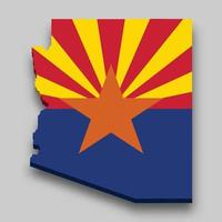 3d isométrica mapa de Arizona es un estado de unido estados vector