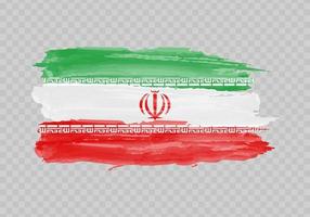 Watercolor painting flag of Iran vector