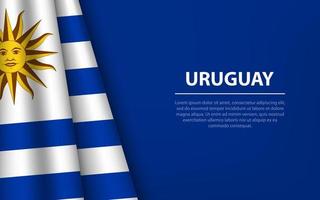 Wave flag of Uruguay with copyspace background. vector