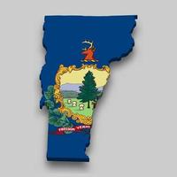 3d isometric Map of Vermont is a state of United States vector