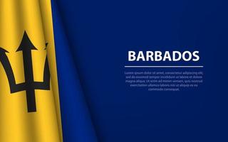 Wave flag of Barbados with copyspace background. vector