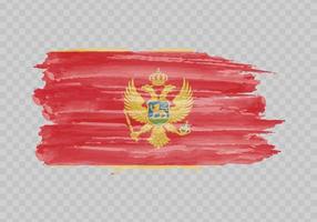 acuarela pintura bandera de montenegro vector