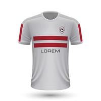 Realistic soccer shirt Zamalek vector