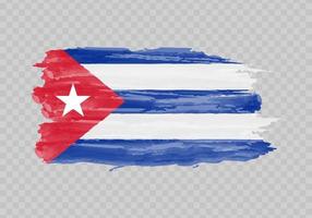 Watercolor painting flag of Cuba vector
