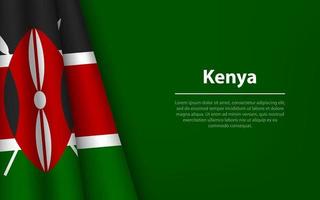 Wave flag of Kenya with copyspace background. vector