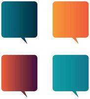 Square-Shaped Speech Balloon In Different Colors vector