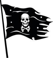 Vector Graphics Of Black Pirate Flag With A Skull