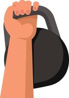 Vector Image Of A Hand Lifting Kettlebell