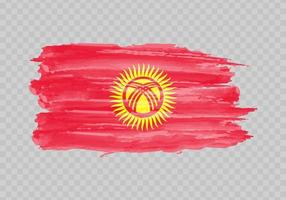 Watercolor painting flag of Kyrgyzstan vector