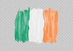 Watercolor painting flag of Ireland vector