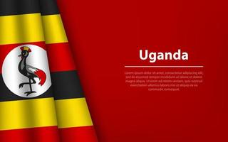 ola bandera de Uganda con copyspace antecedentes. vector