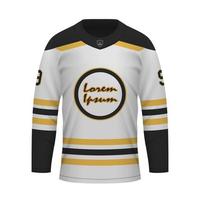 Realistic Ice Hockey away jersey Boston, shirt template vector