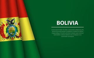 Wave flag of Bolivia with copyspace background. vector