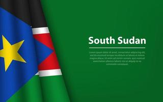 Wave flag of South Sudan with copyspace background. vector