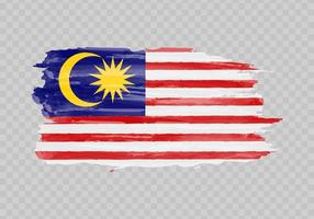 Watercolor painting flag of Malaysia vector