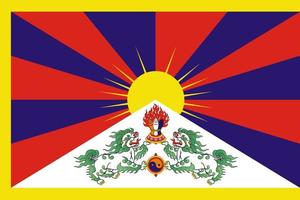 Simple flag of Tibet vector