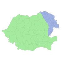 High quality political map of Romania and Moldova with borders of the regions or provinces vector