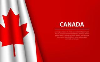 Wave flag of Canada with copyspace background. vector