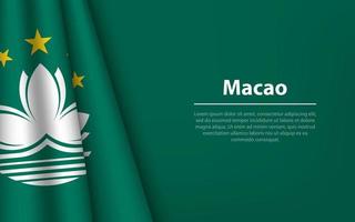 Wave flag of Macao with copyspace background. vector