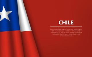 Wave flag of Chile with copyspace background. vector