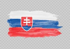 Watercolor painting flag of Slovakia vector