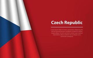 Wave flag of Czech Republic with copyspace background. vector