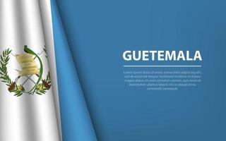 Wave flag of Guatemala with copyspace background. vector