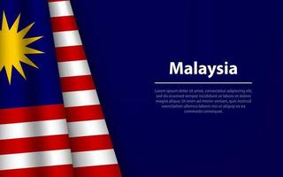 Wave flag of Malaysia with copyspace background. vector