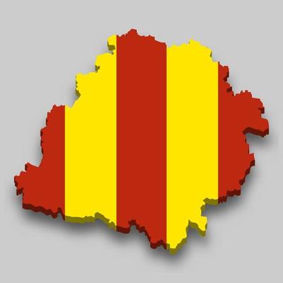 3d isometric Map of Lodz is a region of Poland