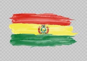 Watercolor painting flag of Bolivia vector