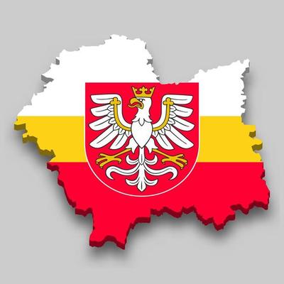 3d isometric Map of Lesser Poland is a region of Poland