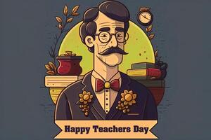 Happy teachers day illustration made with photo