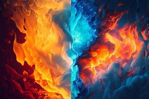 3D illustration of abstract fractal for creative design looks like fire photo