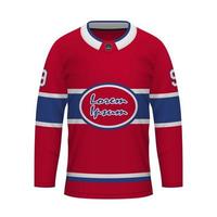 realista hielo hockey camisa de montreal, jersey modelo vector