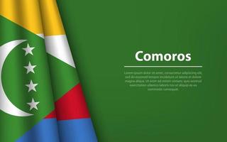 Wave flag of Comoros with copyspace background. vector