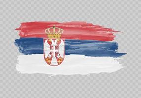 Watercolor painting flag of Serbia vector