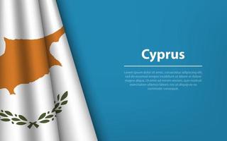Wave flag of Cyprus with copyspace background. vector