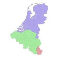 High quality political map of Belgium, Netherlands and Luxembour vector