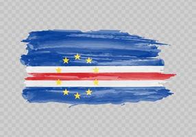 Watercolor painting flag of Cape Verde vector