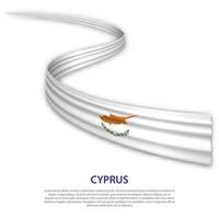 Waving ribbon or banner with flag of Cyprus vector