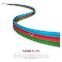 Waving ribbon or banner with flag of Azerbaijan vector