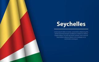 Wave flag of Seychelles with copyspace background. vector