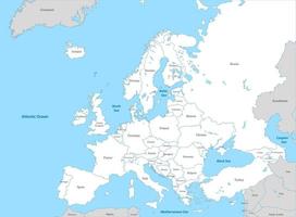 político mapa de Europa con fronteras vector